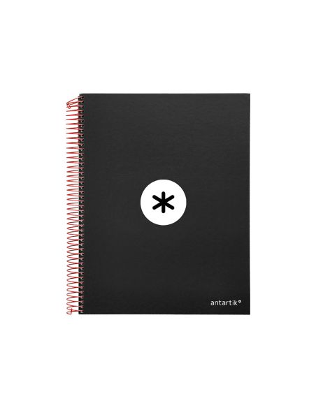 Cuaderno Espiral A4 Micro Antartik Tapa Forrada 120H 90 Gr Horizontal 5 Bandas 4 Taladros Color Negro