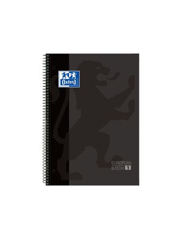 Bloc Espiral Oxford European Book Tapa Extradura Din A4 80 Hojas Cuadricula 5 Mm Color Gris