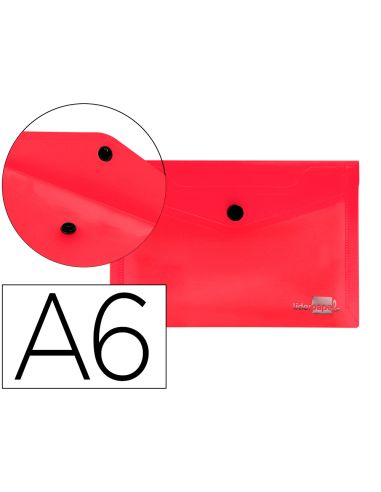 Carpeta Liderpapel Dossier Broche Polipropileno Din A6 Rojo Transparente