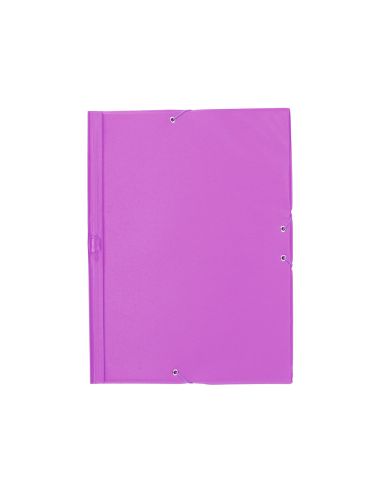 Carpeta Liderpapel Gomas Tres Solapas Plastico Folio Color Lila