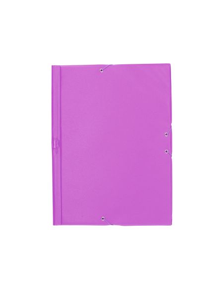 Carpeta Liderpapel Gomas Tres Solapas Plastico Folio Color Lila