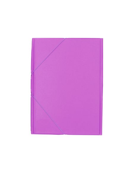 Carpeta Liderpapel Gomas Tres Solapas Plastico Folio Color Lila