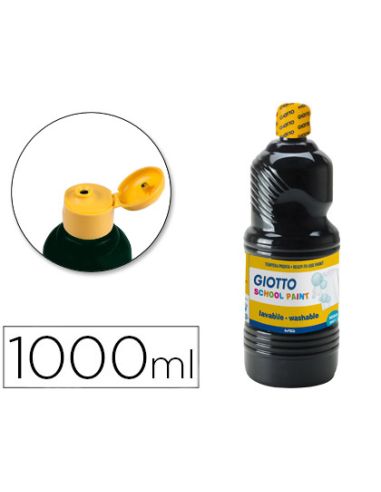 Tempera Liquida Giotto Escolar Lavable 1000 Ml Negra
