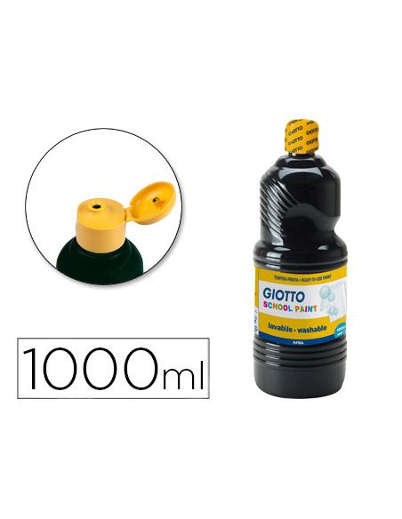 Tempera Liquida Giotto Escolar Lavable 1000 Ml Negra