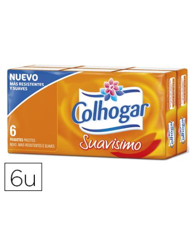 Pañuelos De Papel Colhogar Compacto Blanco 4 Capas Paquete De 6 Pañuelos