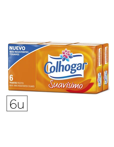 Pañuelos De Papel Colhogar Compacto Blanco 4 Capas Paquete De 6 Pañuelos