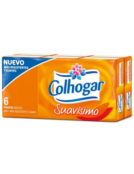 Pañuelos De Papel Colhogar Compacto Blanco 4 Capas Paquete De 6 Pañuelos
