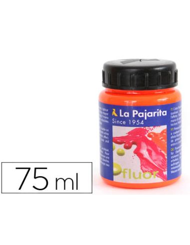 Pintura Acrilica La Pajarita F-02 Naranja Fluorescente 75Ml