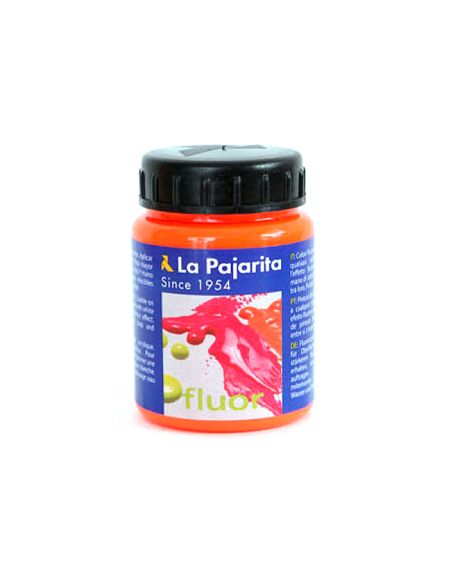 Pintura Acrilica La Pajarita F-02 Naranja Fluorescente 75Ml