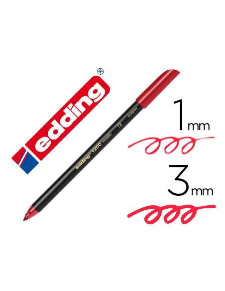Rotulador Edding Punta Fibra 1200 Rojo Metalizado N 72 Punta Redonda 1-3 Mm