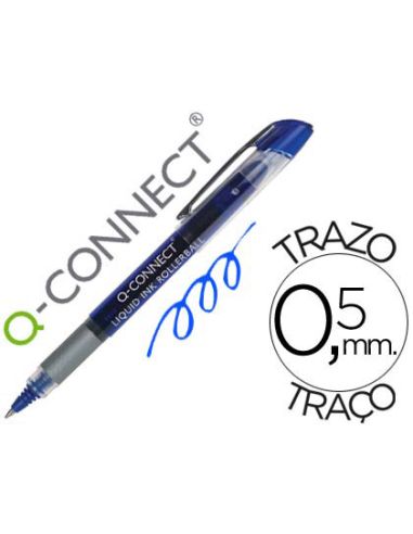 Rotulador Q-Connect Roller Ball Azul 0,5 Mm