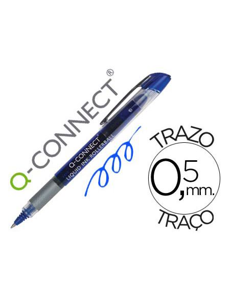 Rotulador Q-Connect Roller Ball Azul 0,5 Mm
