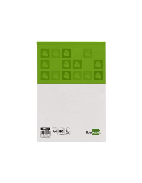 Bloc Notas Liderpapel Liso A4 80 Hojas 60 G/M2 Perforado Sin Tapa