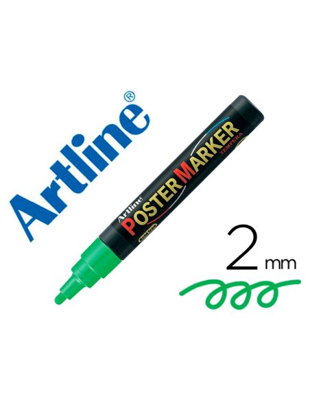 Rotulador Artline Poster Marker Epp-4-Ver Flu Punta Redonda 2 Mm Color Verde Fluor