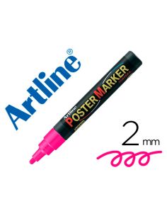 Rotulador Artline Poster Marker Epp-4-Ros Flu Punta Redonda 2 Mm Color Rosa Fluor