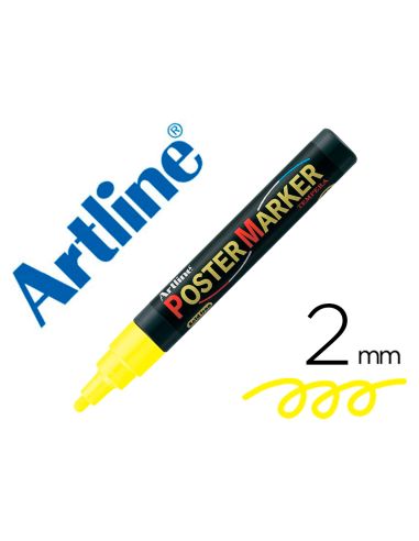 Rotulador Artline Poster Marker Epp-4-Ama Flu Punta Redonda 2 Mm Color Amarillo Fluor