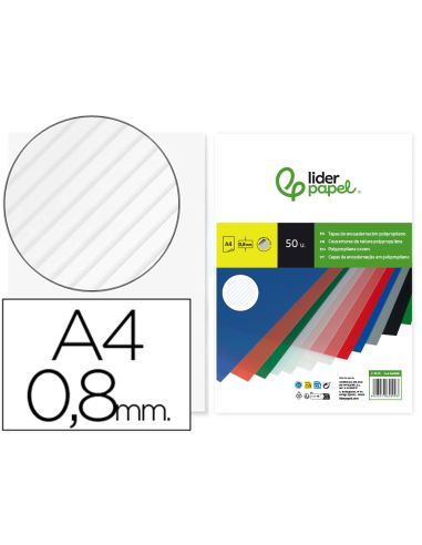Tapa Encuadernacion Liderpapel Polipropileno Ondulado A4 0.8 Mm Transparente Paquete De 50 Unidades