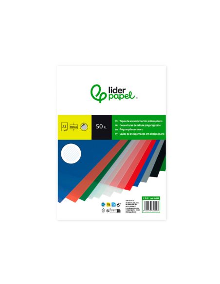 Tapa Encuadernacion Liderpapel Polipropileno Ondulado A4 0.8 Mm Transparente Paquete De 50 Unidades