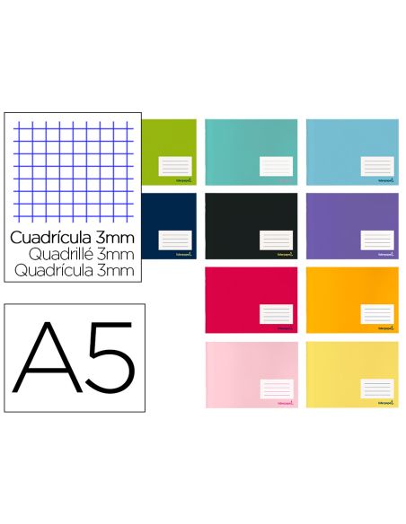 Libreta Liderpapel Write A5 Apaisada 32H 60Gr Cuadro 3 Mm Con Margen