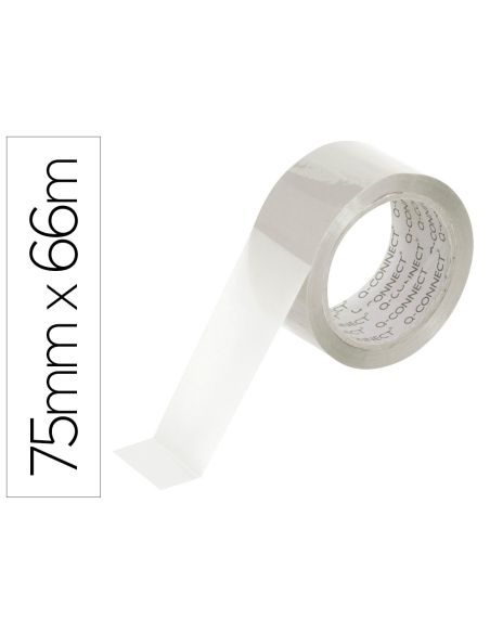 Cinta Adhesiva Q-Connect Polipropileno Transparente 66 Mt X 75 Mm Para Embalaje|Libreriasalesiana