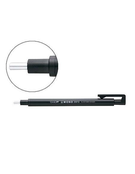 Portagomas Tombow Mono Zero Con Clip Goma Redonda 2,3 Mm Diametro Color Negro