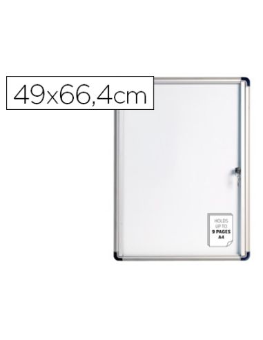 Vitrina De Anuncios Bi-Office Fondo Magnetico Extraplana De Interior 490X664 Mm