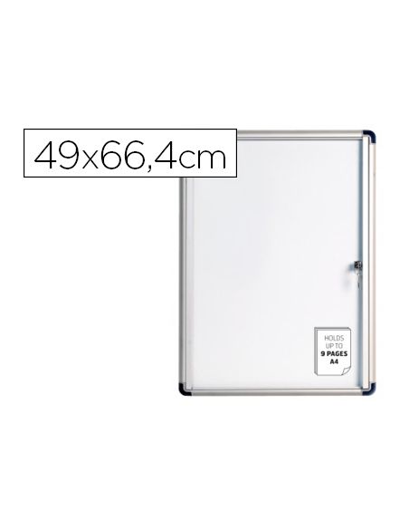 Vitrina De Anuncios Bi-Office Fondo Magnetico Extraplana De Interior 490X664 Mm