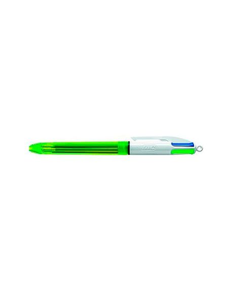 Boligrafo Bic Cuatro Colores Azul / Negro / Rojo / Amarillo Fluor Punta Media 1 Mm