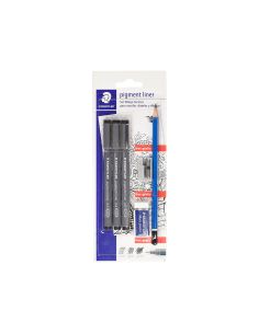 Rotulador Staedtler Calibrado Micrometrico 308 Negro Blister De 3 Und + Goma Lapiz Y Sacapuntas De Regalo 2