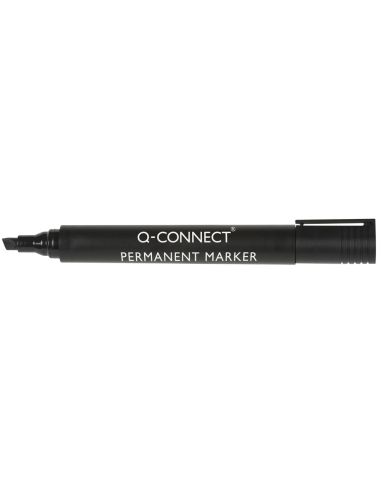 Rotulador Negro  Q-Connect Marcador Permanente Punta Biselada 5 Mm