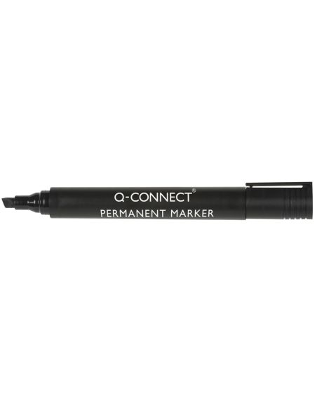 Rotulador Negro  Q-Connect Marcador Permanente Punta Biselada 5 Mm