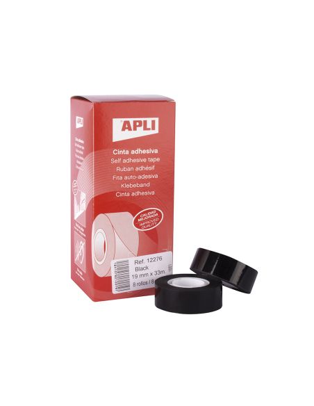 Cinta Adhesiva Apli 33 Mt X 19 Mm Color Negro|Libreriasalesiana