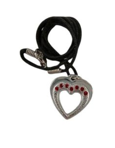 Colgante Corazon Metal Strass Rojo 25Mm C/Caja (25)