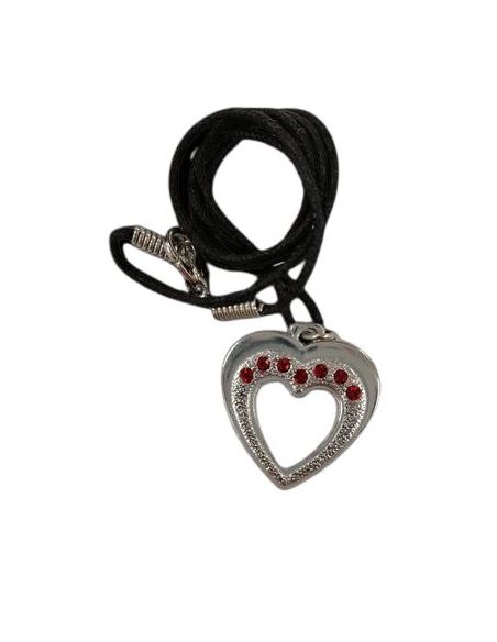 Colgante Corazon Metal Strass Rojo 25Mm C/Caja (25)