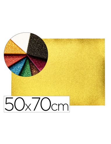 Goma Eva Con Purpurina Biodegradable Liderpapel 50X70Cm 60G/M2 Espesor 2 Mm Oro