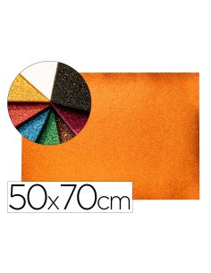 Goma Eva Con Purpurina Biodegradable Liderpapel 50X70Cm 60G/M2 Espesor 2 Mm Naranja