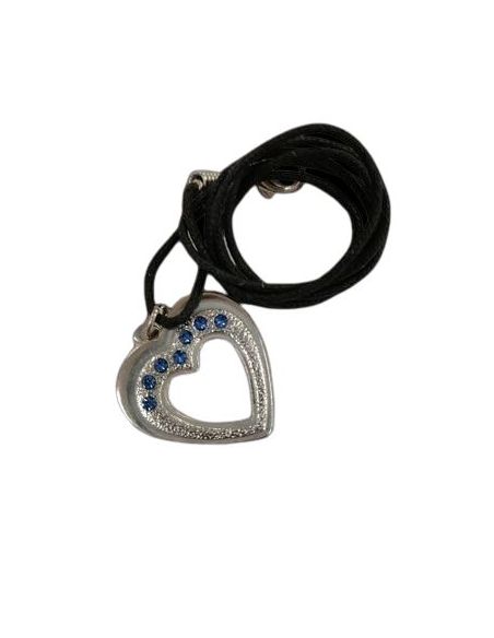 Colgante Corazon Metal Strass Azul 25Mm C/Caja (25)