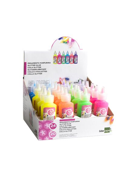 Purpurina Pegamento Liderpapel Fantasia Colores Metalicos Pasteles Bote De 20 Gr
