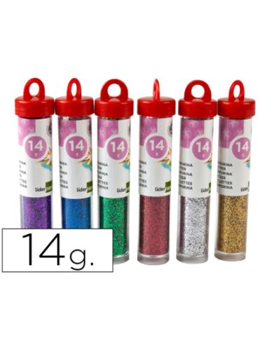Purpurina Liderpapel Fantasia Colores Metalicos Surtidos Bote De 14 Gr