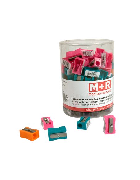 Sacapuntas M+R 304 Plastico Rectangular 1 Uso Colores Surtidos