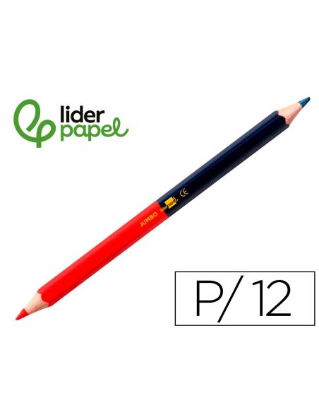 Lapices Bicolor Liderpapel Jumbo Rojo/Azul