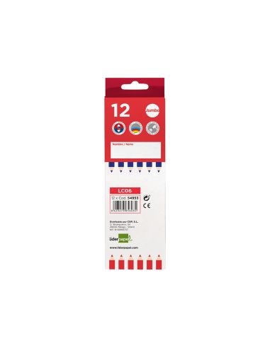 Lapices Bicolor Liderpapel Jumbo Rojo/Azul