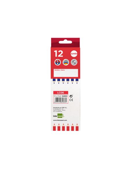 Lapices Bicolor Liderpapel Jumbo Rojo/Azul