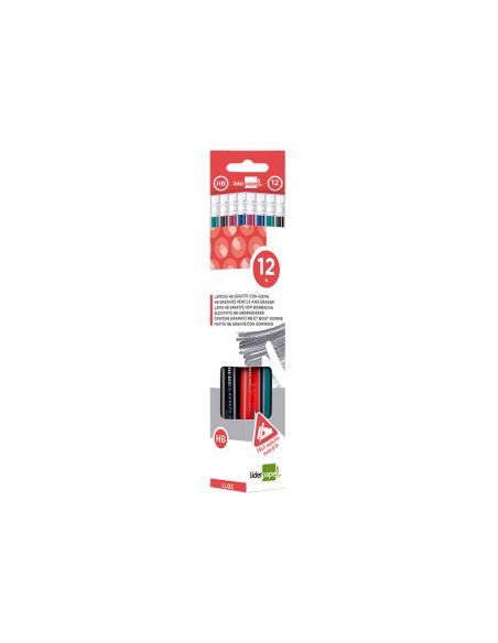 Lapices De Grafito Con Goma Liderpapel Triangular