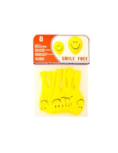 Globo 100% Latex Biodegradable Cara Sonriente Bolsa De 8 Unidades|Libreriasalesiana