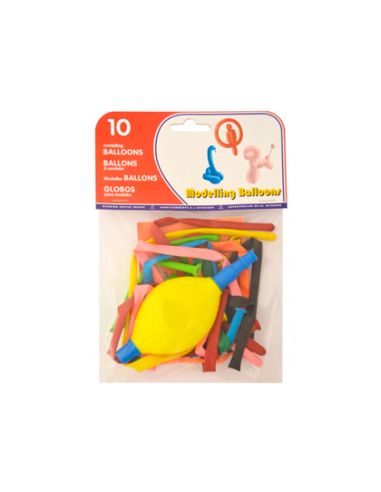 Globo 100% Latex Biodegradable Para Modelar + Inflador Bolsa De 10 Unidades