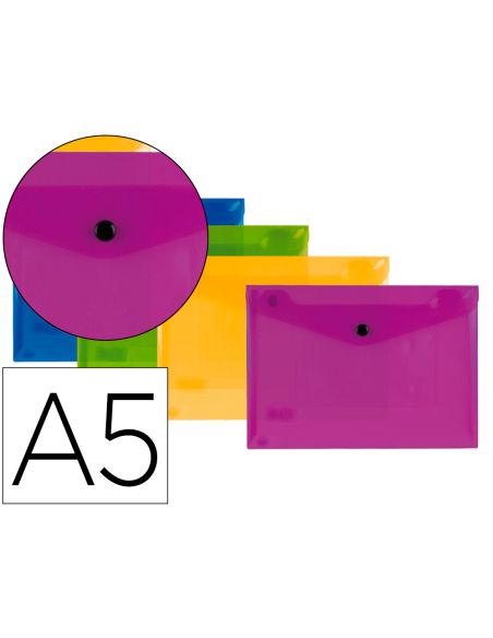 Carpeta Liderpapel Dossier Broche Polipropileno Din A5 Pack De 4 Colores Surtidos