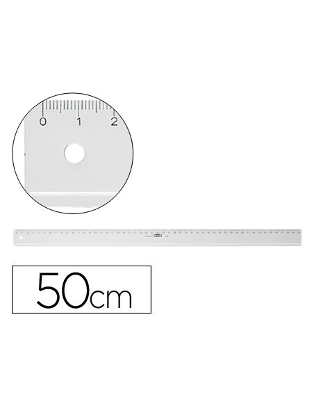 Regla M+R 50 Cm Plastico Transparente