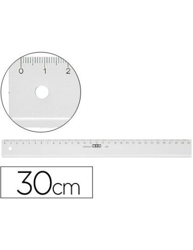 Regla M+R 30 Cm Plastico Transparente