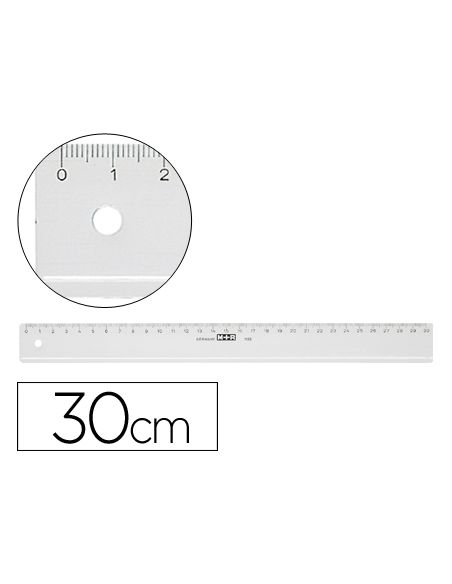 Regla M+R 30 Cm Plastico Transparente